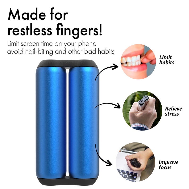 ONO Roller - Handheld Fidget Toy for Adults | Help Relieve Stress, Anxiety, Tension | Promotes Focus, Clarity | Compact, Portable Design (Sapphire, Full Size - Aluminum) - Image 5